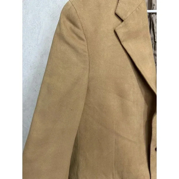 CHAPS RALPH LAUREN Mens Tan Sport Coat SUEDE Jacket Microfiber Blazer 40R Canada - Picture 9 of 11